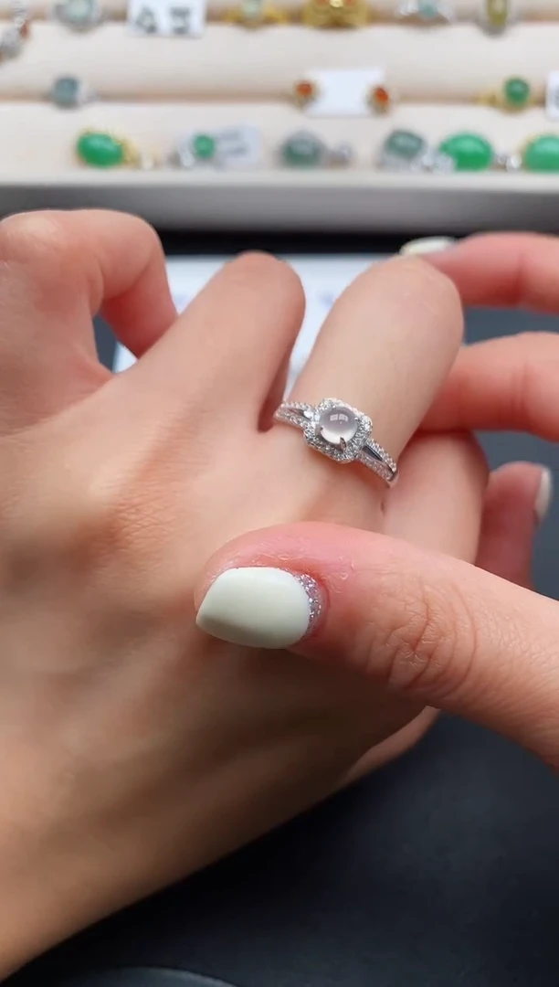 银S925镶嵌戒指翡翠666666+2