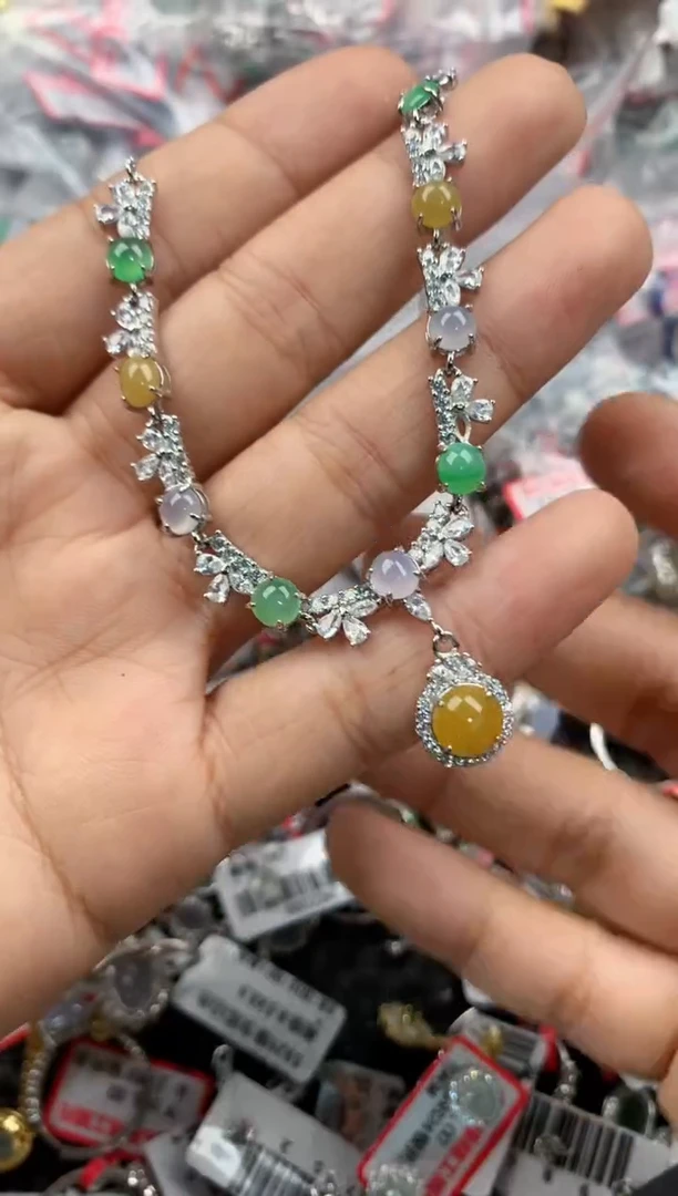 银S925镶嵌戒指翡翠5555----3