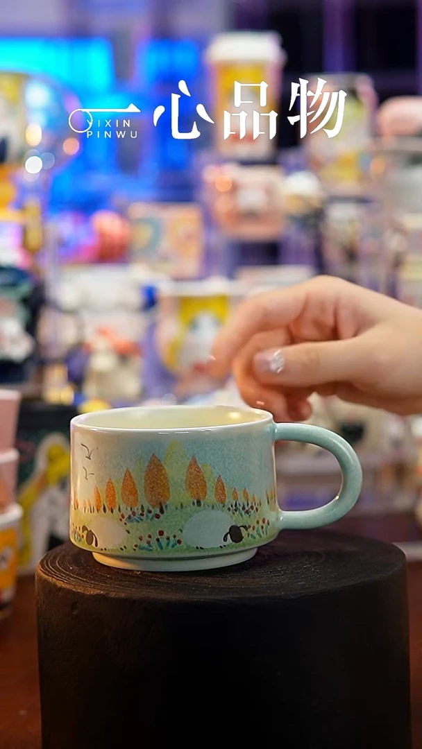 杯子瓷S168景德镇手工手绘杯子摆件