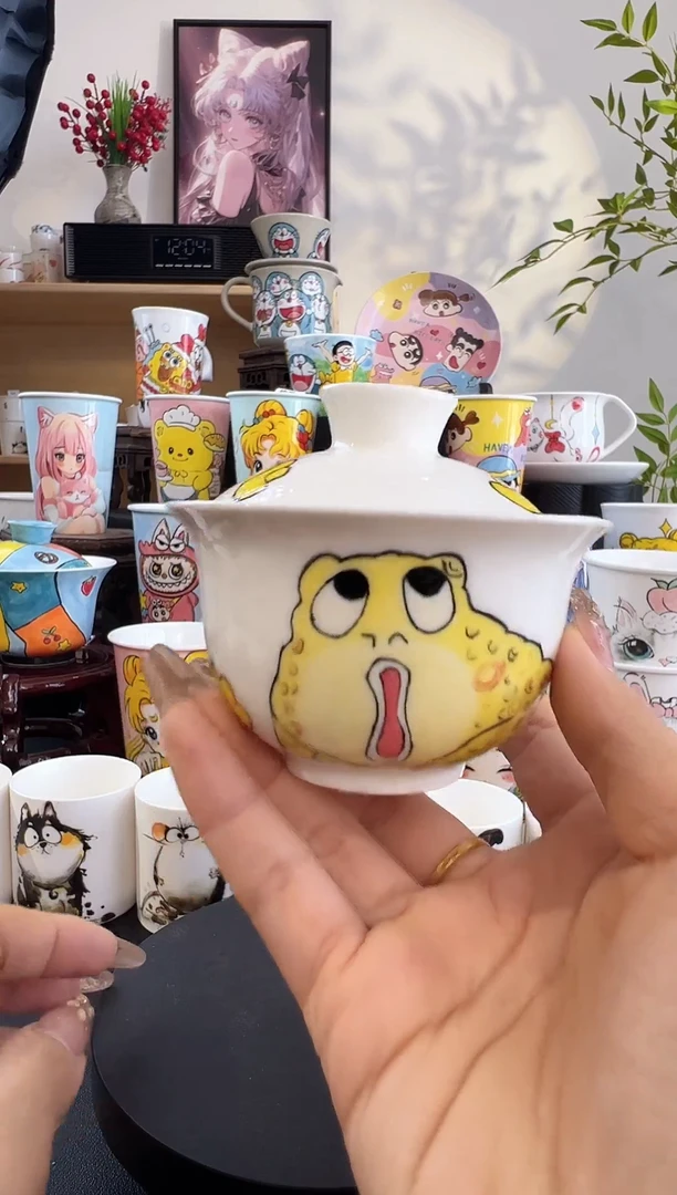 【闪购商品】摆件手工手绘陶瓷小杯杯