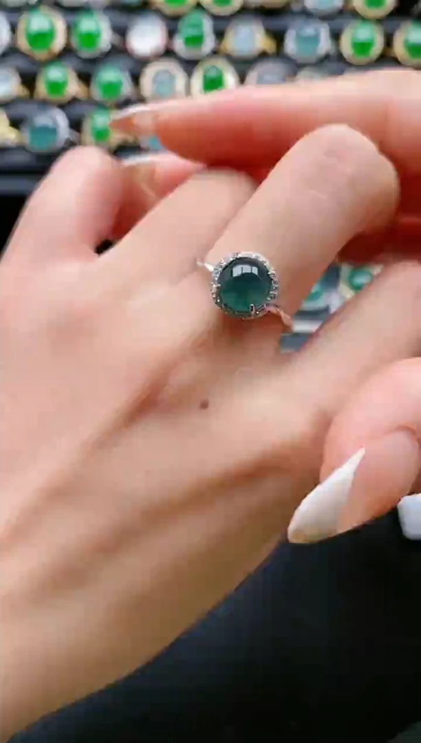 【闪购商品】翡翠戒指银S925镶嵌111111