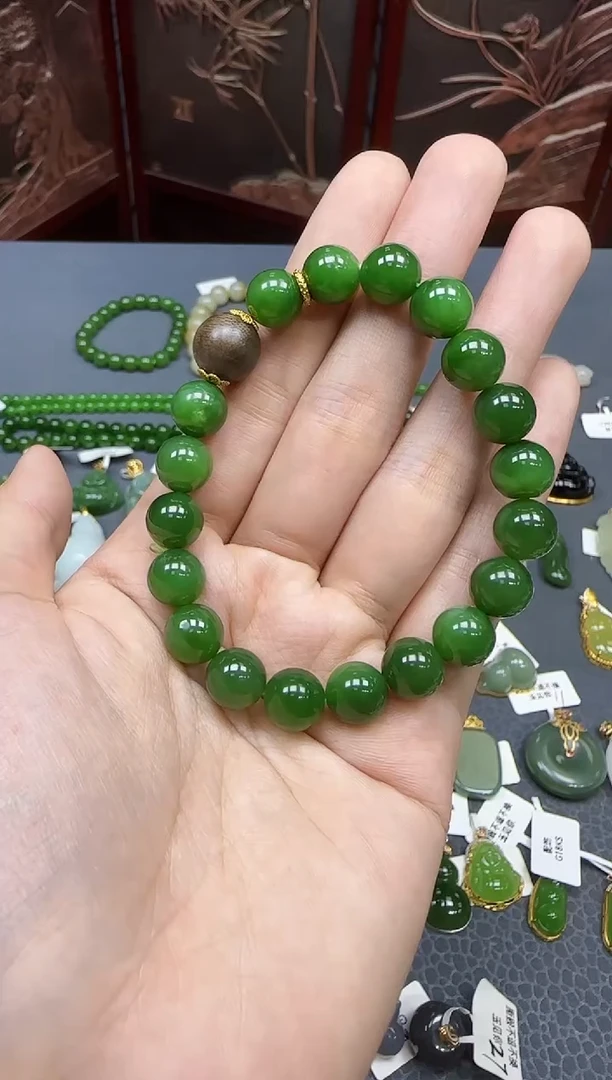 手串18K金镶嵌和田玉1