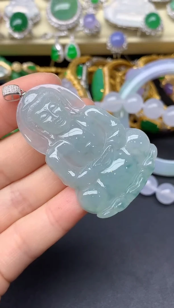 颈饰18K金镶嵌翡翠78-雪姐翡翠天天见