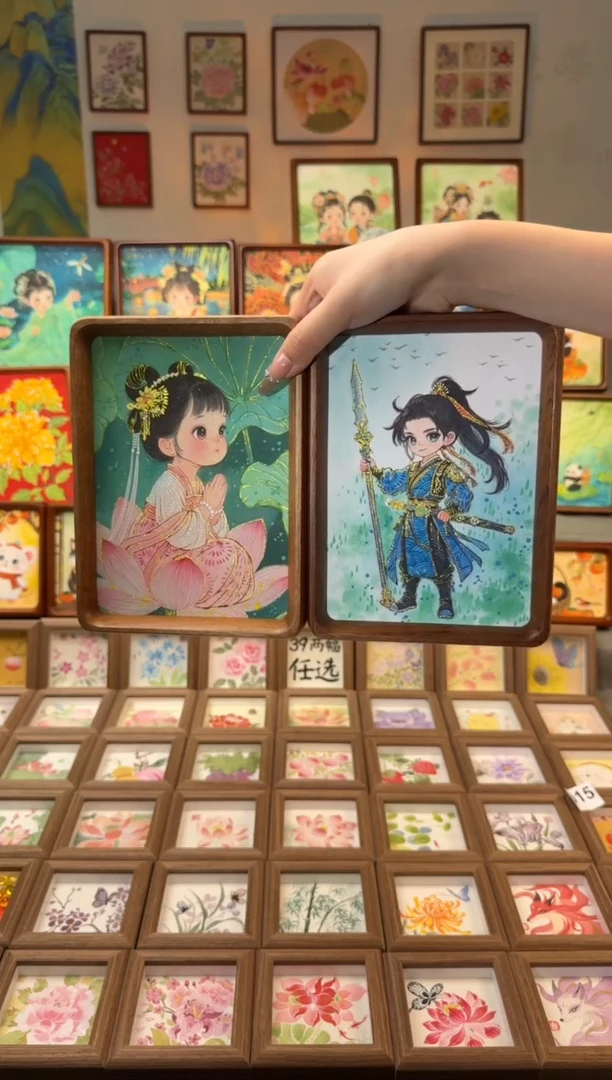 国画布**克祈福女孩 青云志 手绘国画7