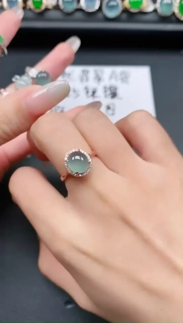 翡翠戒指银S925镶嵌1111111