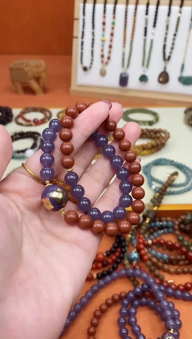 泥塑双圈花蕊夫人合香手串