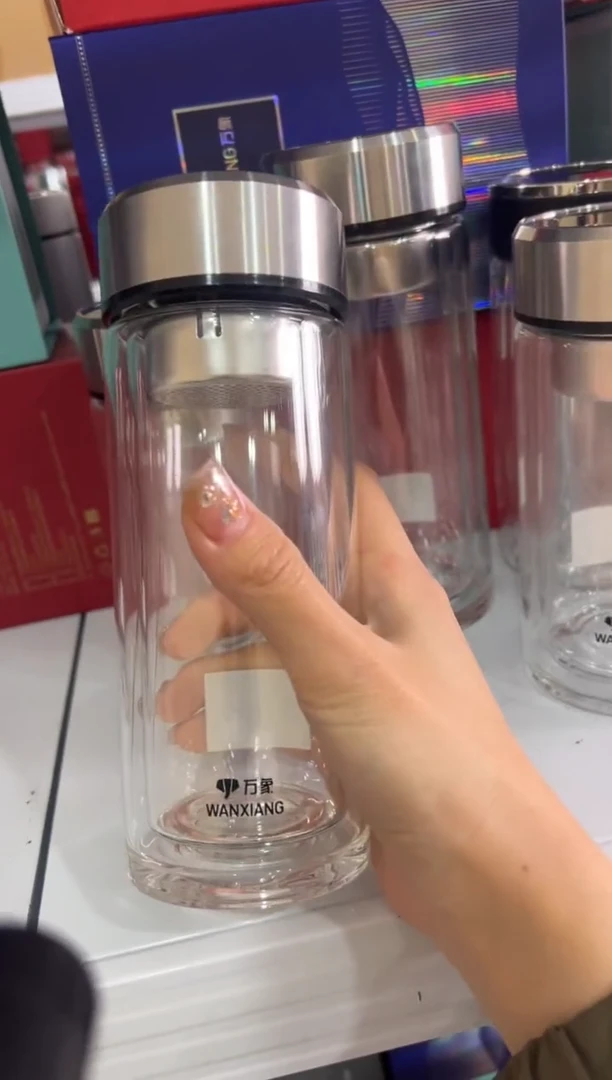 【闪购商品】万象双层340ml高硼硅茶杯