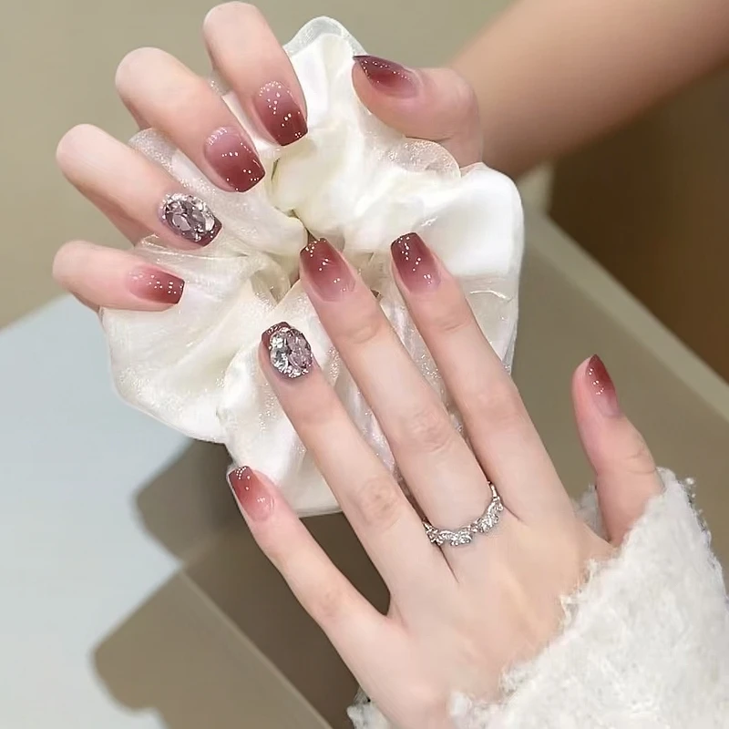 【暗香疏影】短短梯简约清冷高级感穿戴式美甲贴指甲贴