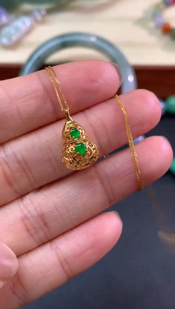 套链18K金镶嵌翡翠套链|2900+145