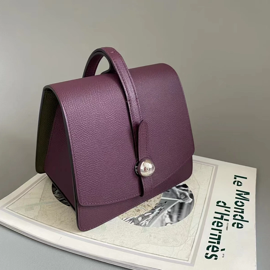 95新 MOYNAT/摩奈 紫色三角盒子包 18853712