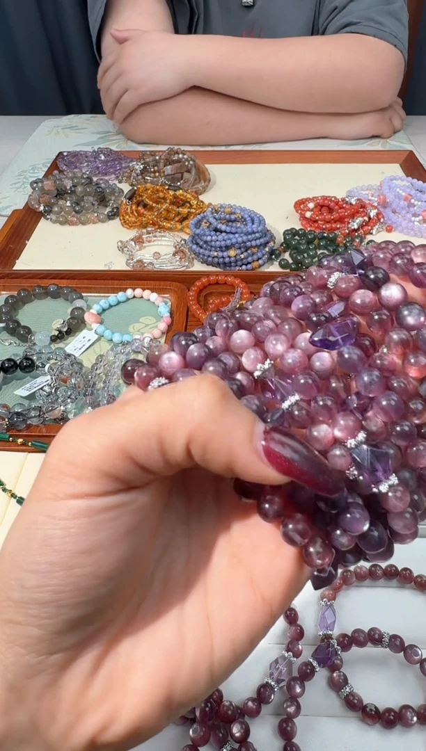 【闪购商品】水晶手链未镶嵌Z028紫锂云母紫水随行款