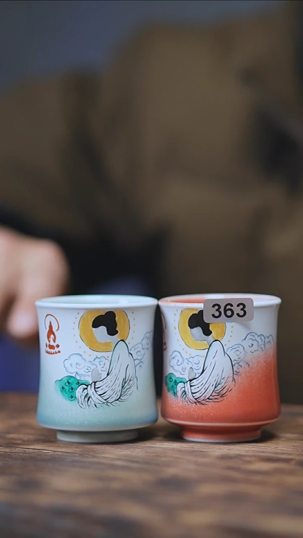 【闪购商品】363景德镇手绘无相佛对杯
