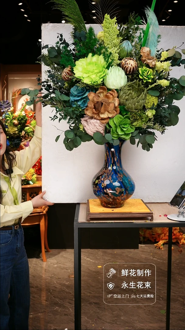 手工艺品琉璃手工花器花束空运包邮送货上门-以图片为准