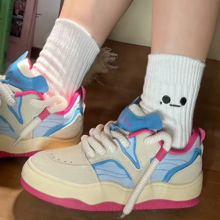 小白鞋2025春夏新款爆款百搭厚底网面休闲内增高板鞋-3103