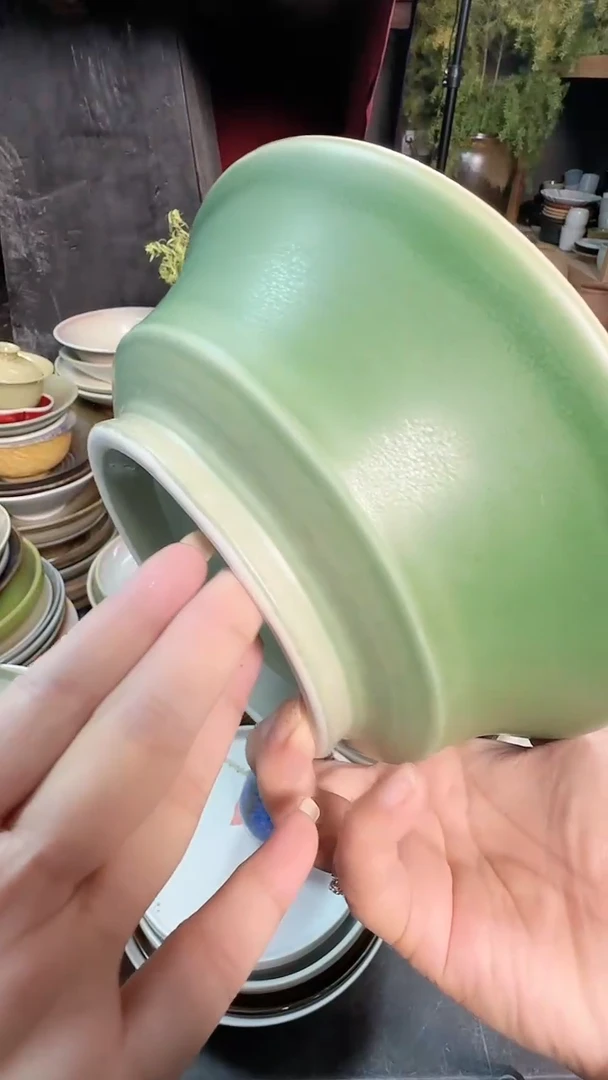 【闪购商品】碗A374 外绿盘