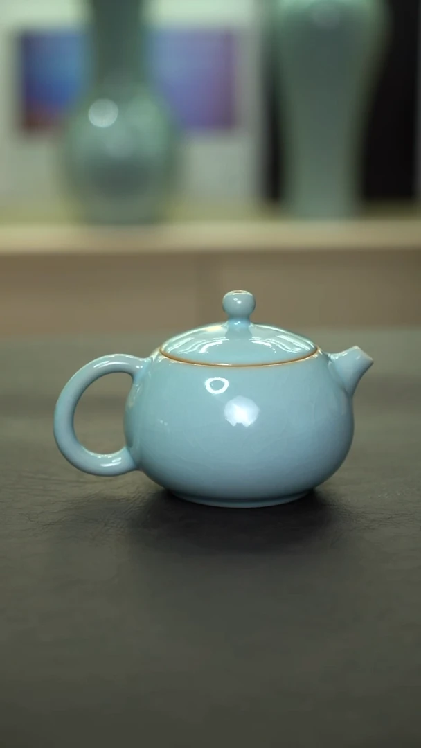 杯子瓷天青西施壶