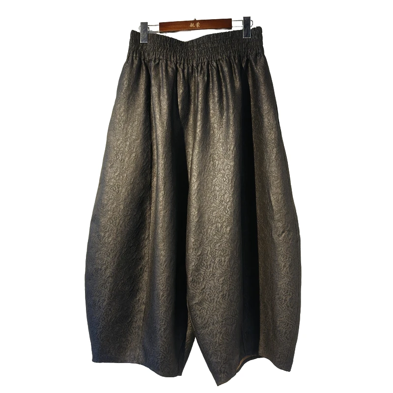 【风华笔墨】香云纱祥云重磅透孔花萝萝卜裤3305