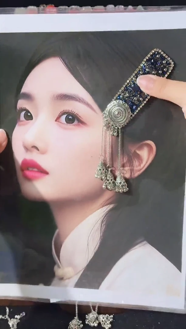 仿水晶铁合金64原创发夹一对倒夹