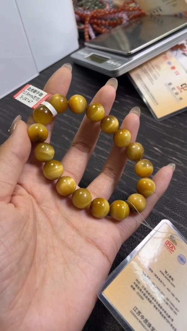 木变石（虎睛石）手链未镶嵌12.5±/x-733【金虎眼