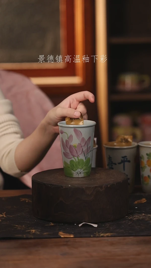 陶瓷景德镇高温釉下手绘陶瓷@L262@