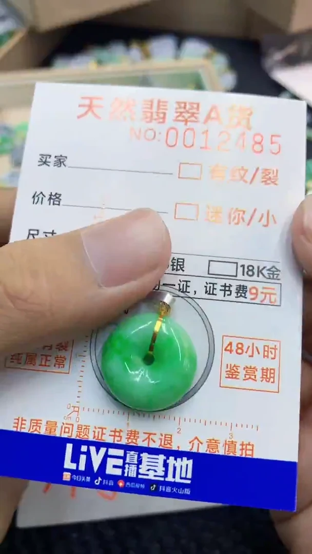 翡翠18K金镶嵌颈饰             1