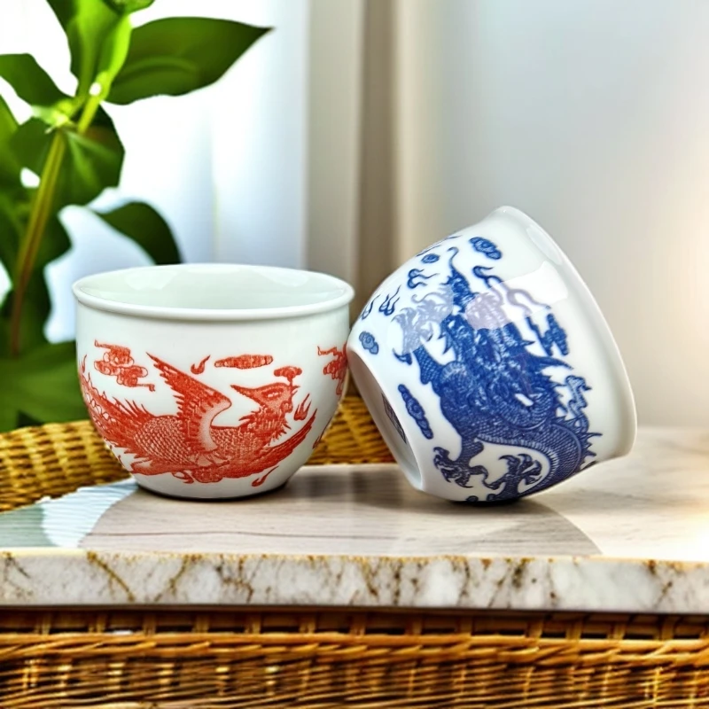 复古龙凤水缸杯 ZH36