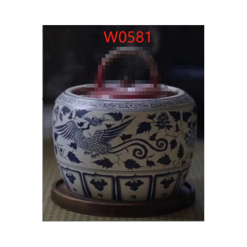 【慕白茶集】青花和凤大钵(W0581)
