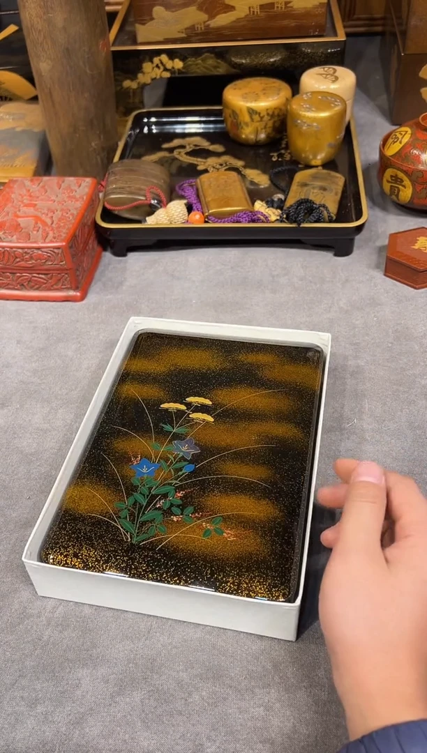 金梨地 文盒 大漆漆器大漆漆器