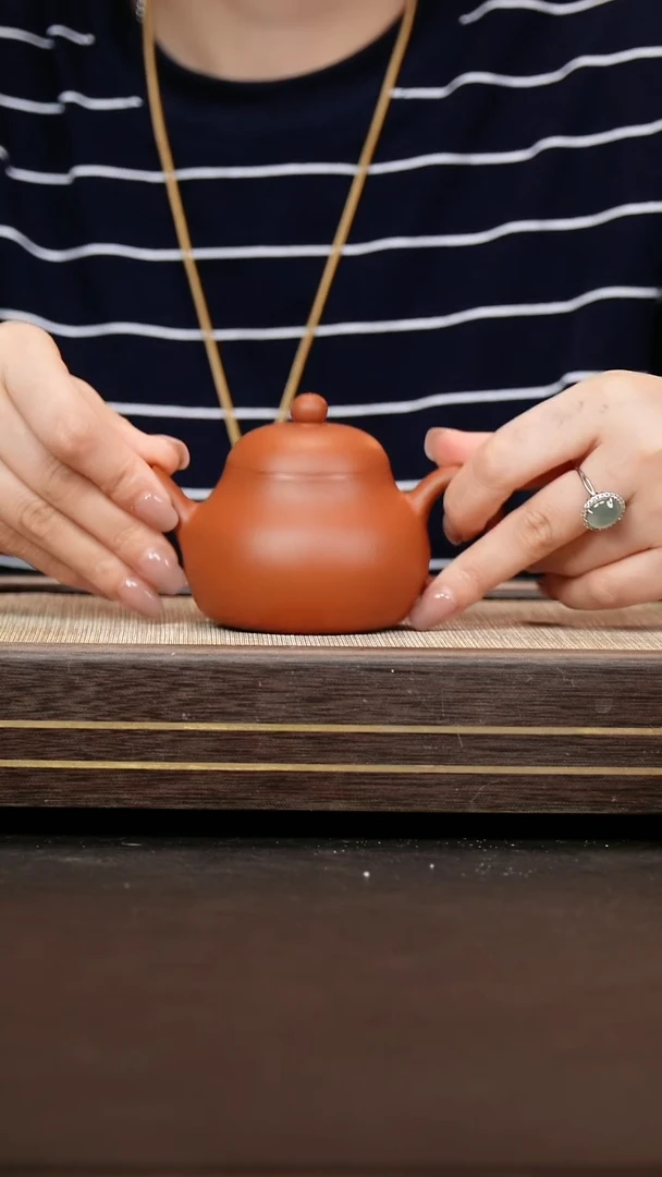 茶壶紫砂朱泥  梨形  全手工