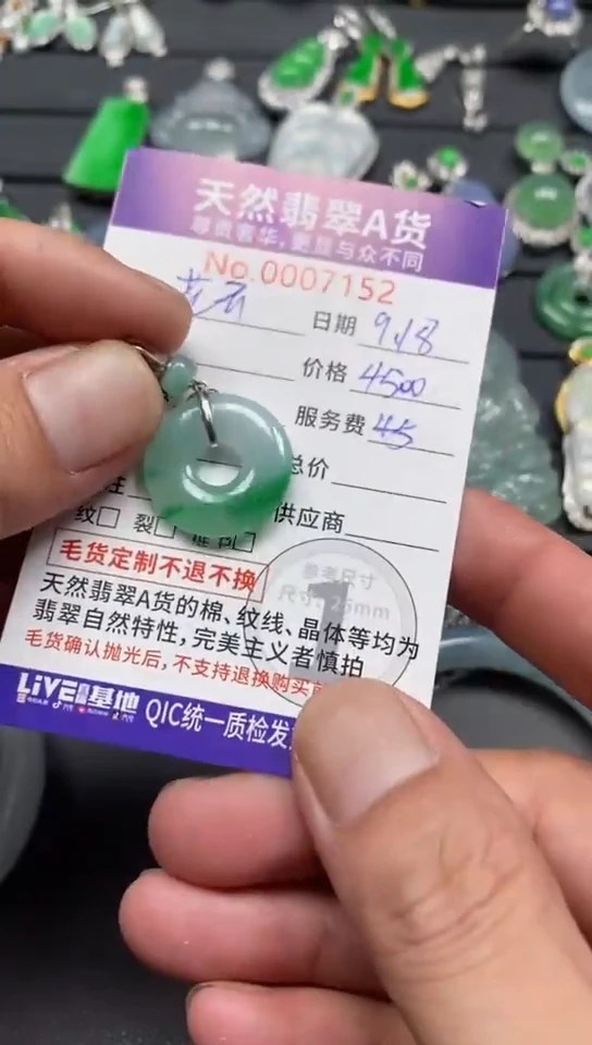 颈饰18K金镶嵌翡翠翡翠