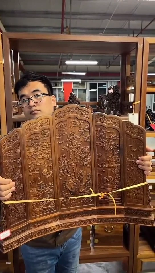 木DZ151-P7MK-花卉座屏模