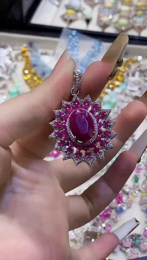 吊坠(不含链)银S925镶嵌红宝石楚楚珠宝中古甄选不退换