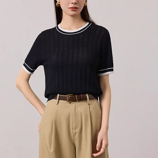 2025新款春季经典时尚休闲圆领针织衫上衣女（KK523）