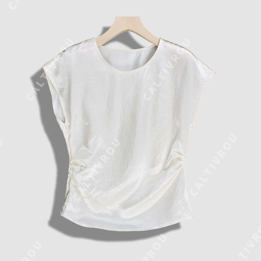 【荣荣】时尚设计感掐腰显瘦无袖T恤-Y16992