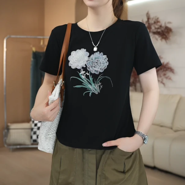 SHUOBAI/说白627#   减龄遮肉 修身显瘦 短袖T恤 2.27