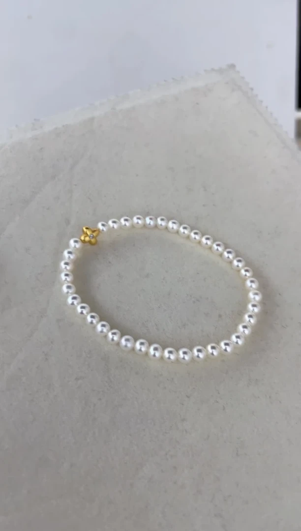 淡水珍珠手绳银S925镶嵌收到了