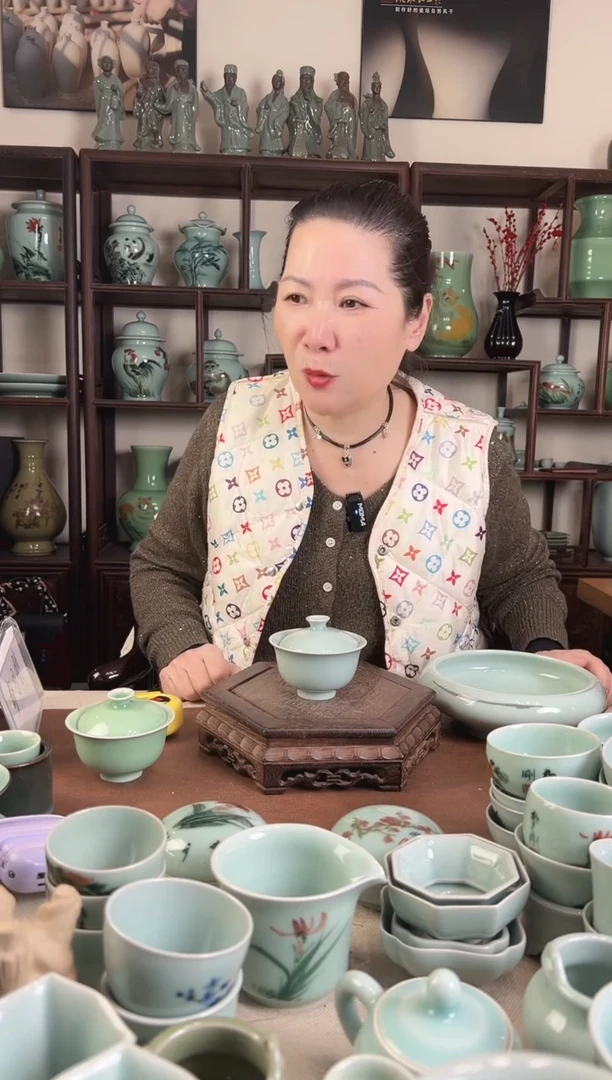 青瓷 粉青 二才盖碗