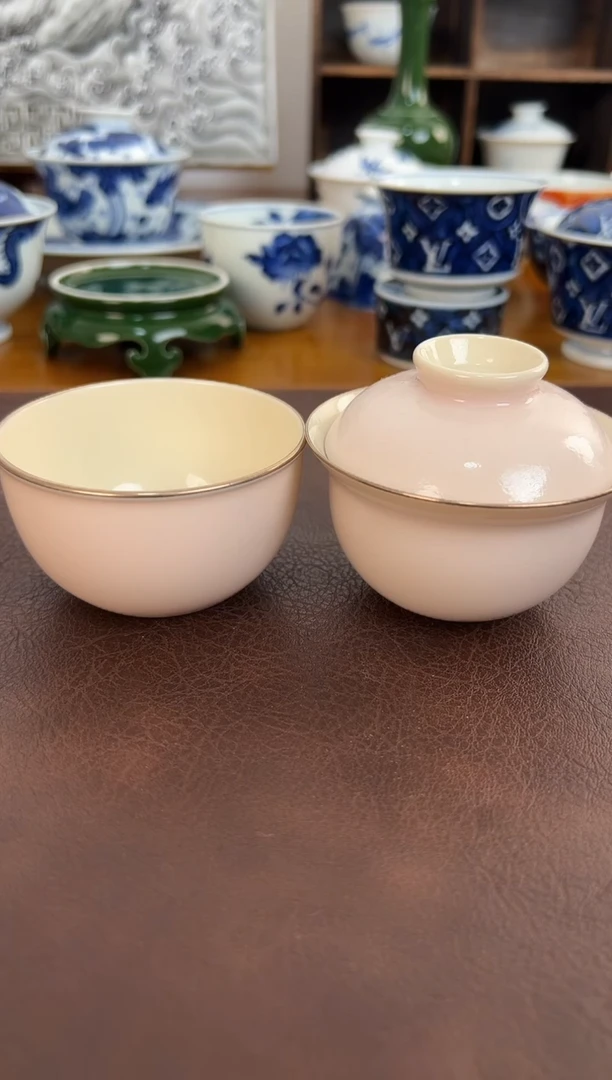 照夜白高温单色釉描金套组