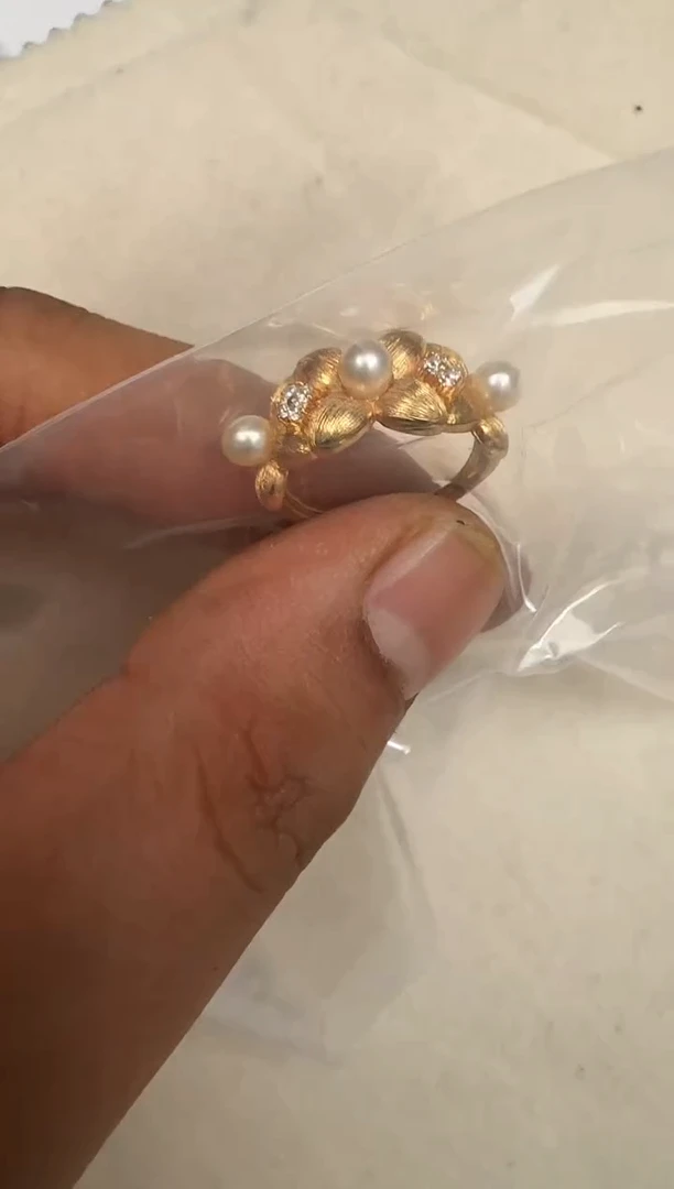 银S925镶嵌戒指海水珍珠戒指