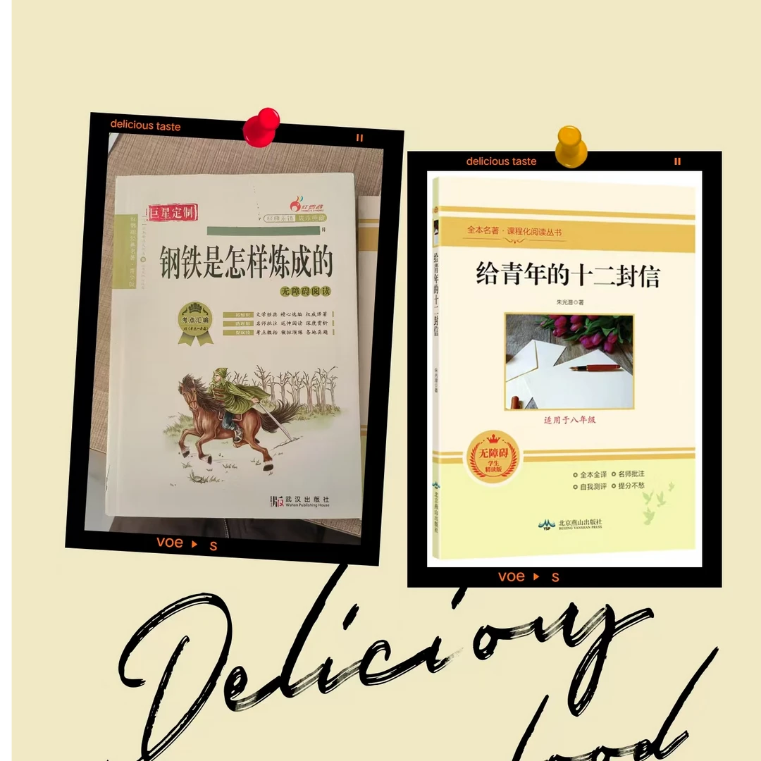初二下册必读书 钢铁是怎样练成的+给青年的十二封信2本