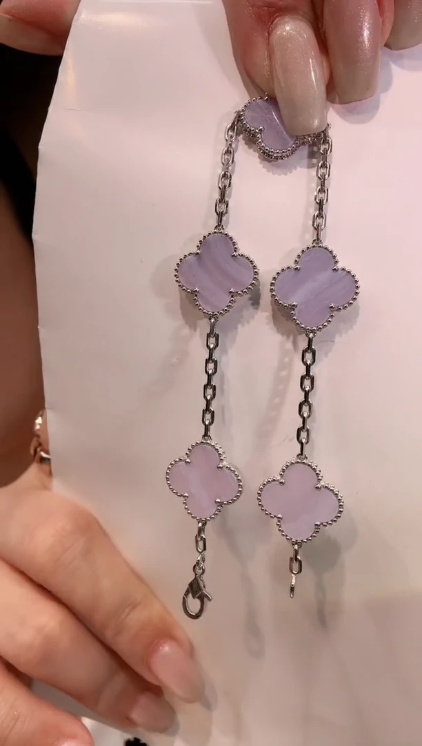 【闪购商品】玛瑙/玉髓手链18K金镶嵌紫玉髓