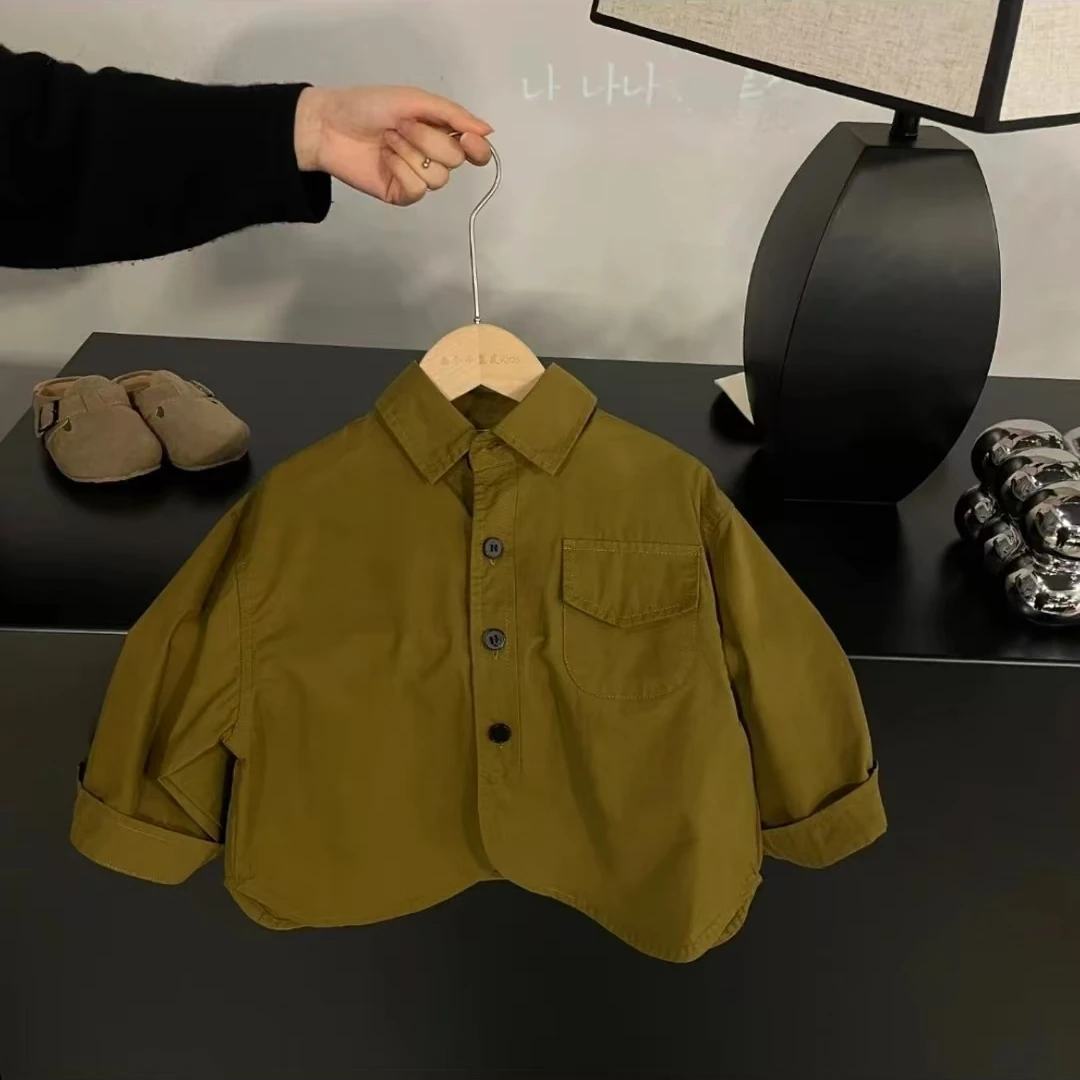 【现货捡漏】儿童春秋款2025新款男童百搭净版衬衫