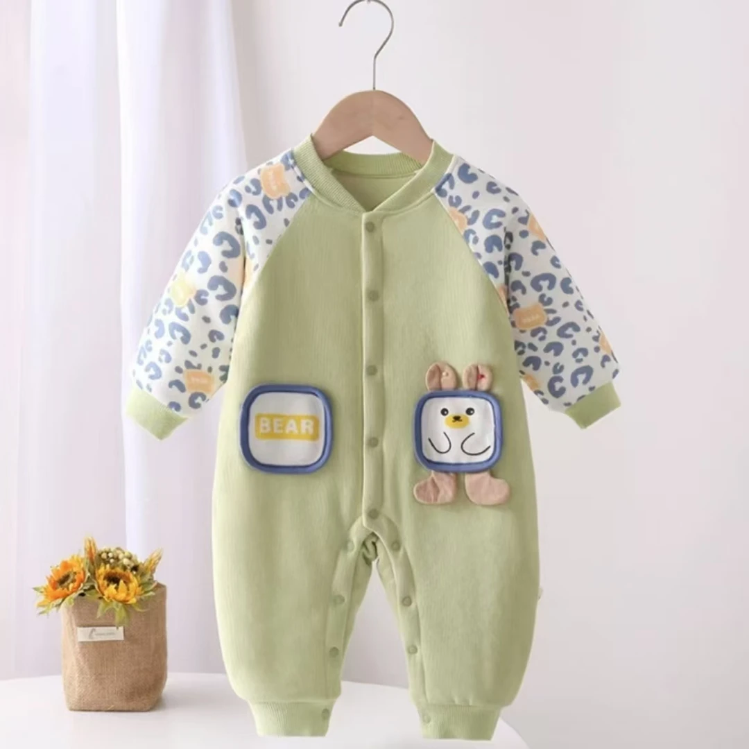21878可爱熊【120克】封裆哈衣新生婴儿春秋宝宝哈衣爬爬服