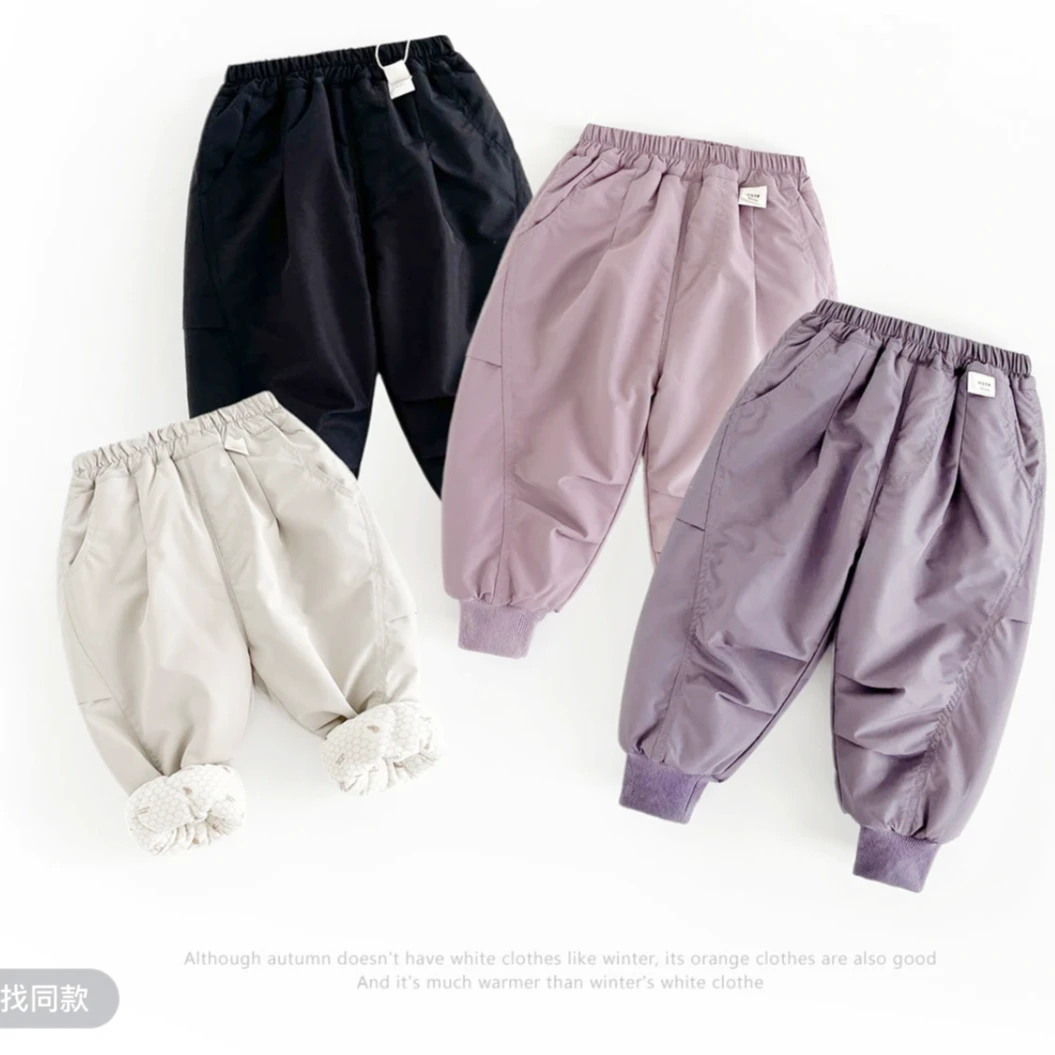 冬季新款厚款男女童防风防雪防雨休闲裤2024时尚洋气潮流百搭