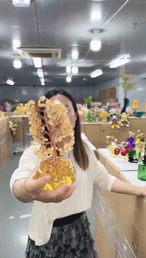 金沃水晶琉璃摆件  发财树