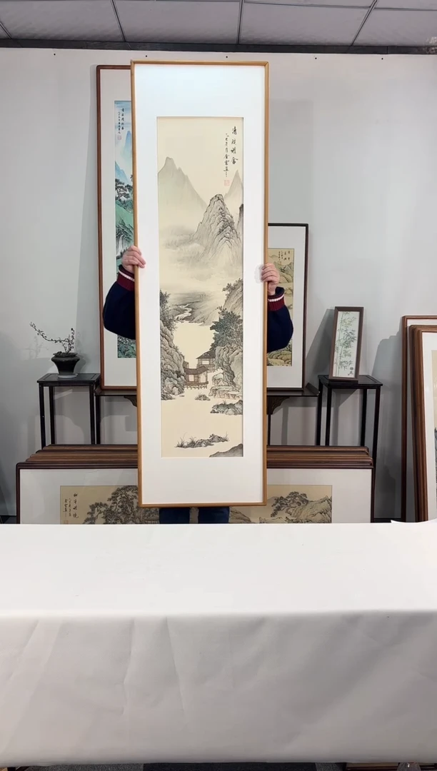 国画手绘*清溪雅舍*52*172cm