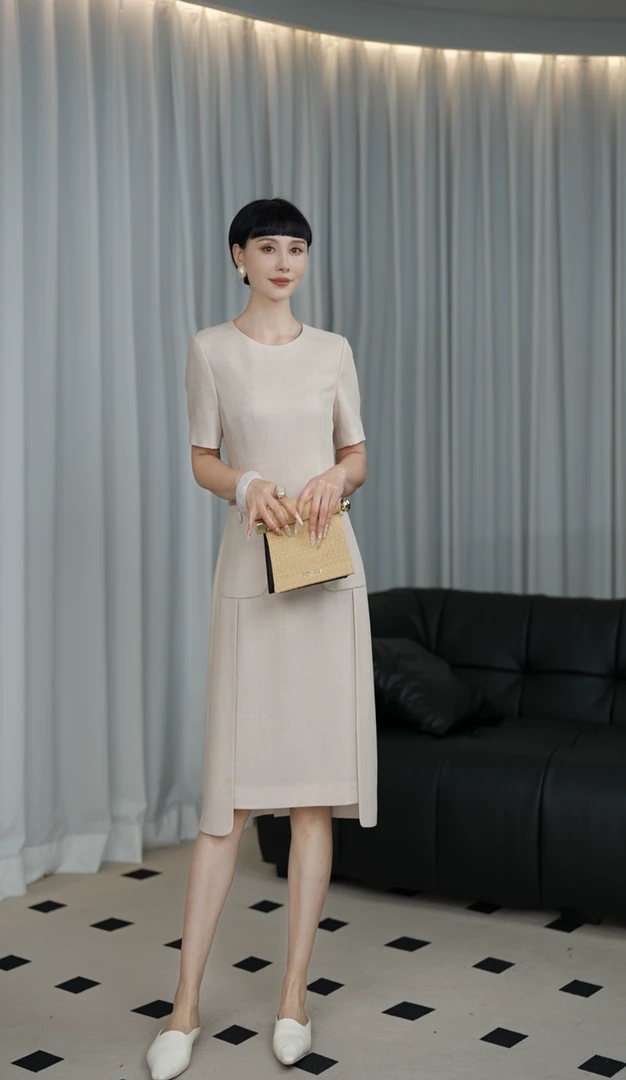 《多莉丝》-鹿歌时尚气质中长款连衣裙H5202LA0554