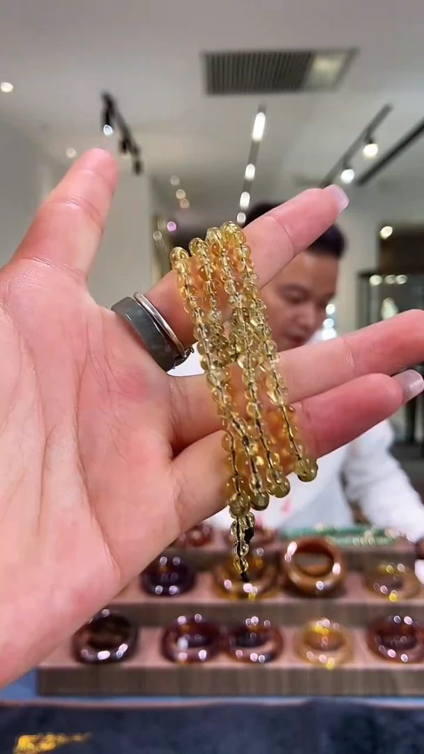 琥珀颈饰未镶嵌缅甸琥珀链子