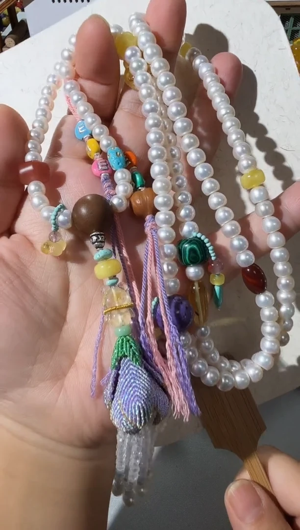 蜜蜡项链未镶嵌蜜蜡珍珠项链