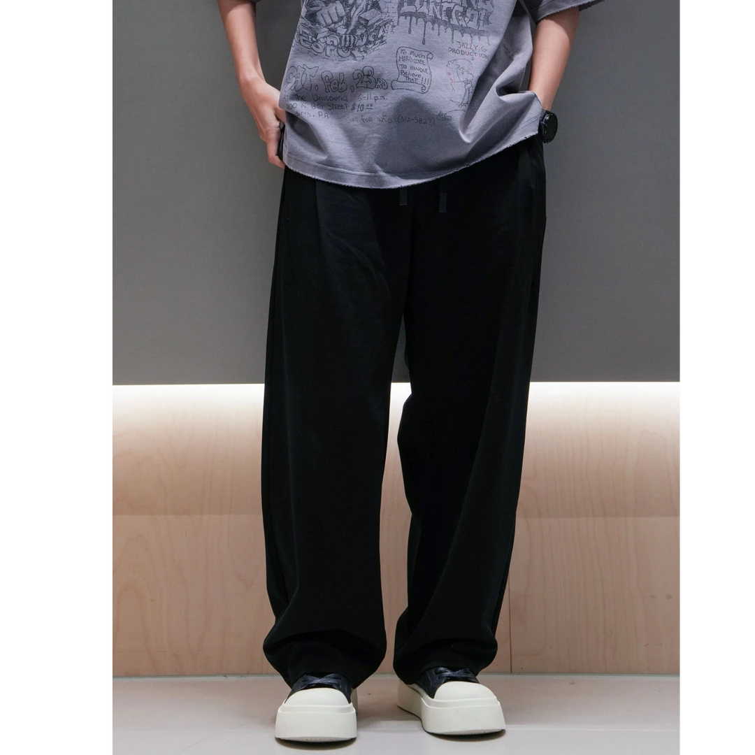 ARUI春季新款欧货潮牌休闲百搭时尚薄款宽松垂感直筒休闲裤